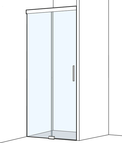 Porta scorrevole Koralle S505 Plus colore argento Vetro trasparente Plus