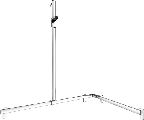 Barre de douche avec barre d'appui Keuco Collection Axess Chrom&eacute; Curseur de douche chrom&eacute;es