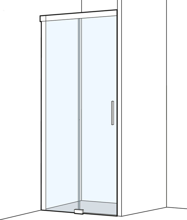 Gleitt&uuml;re Koralle S500 Plus Silberfarbig Echtglas klar Duschguard image number 0
