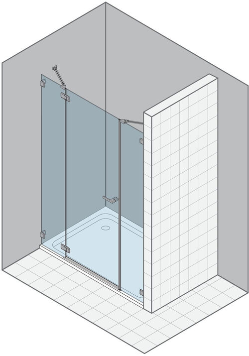 Porte pendulaire Duka Gallery 3000 New Noir mat Verre clair