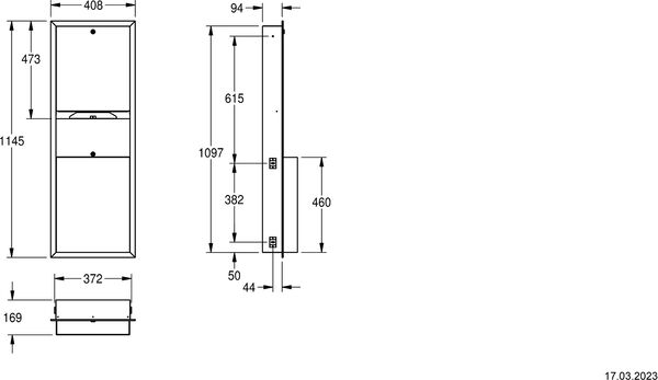 Distributeur d'essuie-mains et boîte à ordures KWC Rodan RODX 602E à encastrer image number 1