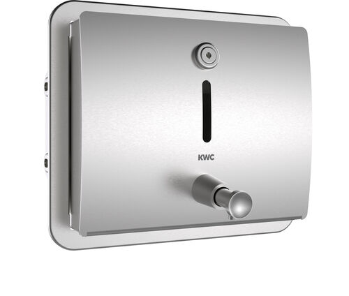 Distributeur de savon &agrave; encastrer KWC Stratos STR 619EN Acier inoxydable satin&eacute; mat