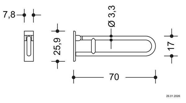 Klappgriff Hewi 805 Edelstahl matt image number 1