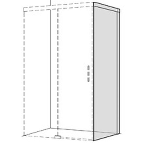 Seitenwand Koralle S600 Plus Schwarz Echtglas klar Duschguard