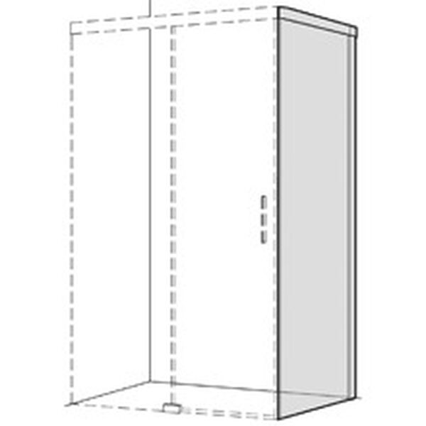 Seitenwand Koralle S600 Plus Schwarz Echtglas klar Duschguard image number 0