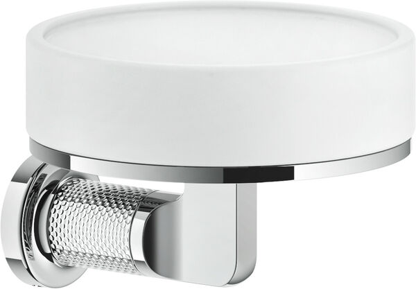 Portasapone Gessi Inciso, modello a parete, bacinella in corian satinato, rosetta rotonda image number 0