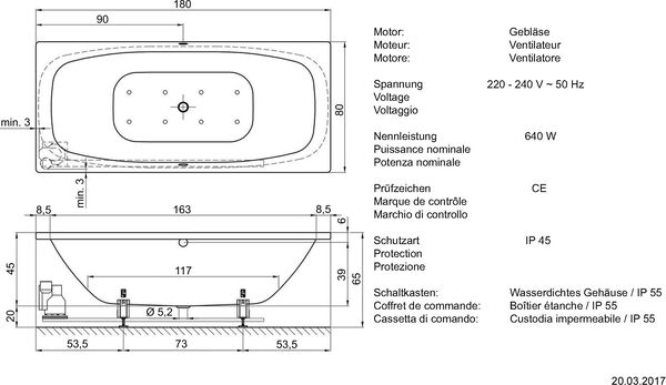Whirlwanne Alterna steel duo air weiss Düsen und Garnituren verchromt image number 1