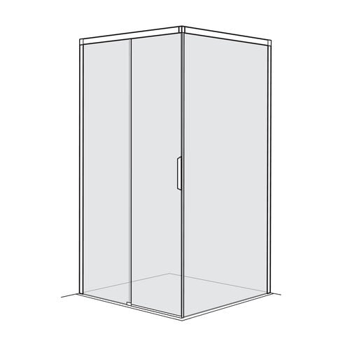 Porte coulissante Duscholux Bella Vita 4 Argent &eacute;lox&eacute; Verre clair CareTec Pro