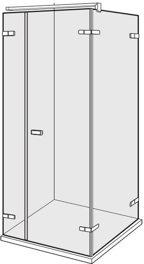 Pendelt&uuml;re Duscholux Viva Schwarz matt Echtglas klar CareTec Pro image number 0