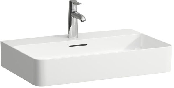 Lavabo Val, senza foro per rubinetteria, 65 x 42 cm, con troppopieno image number 0