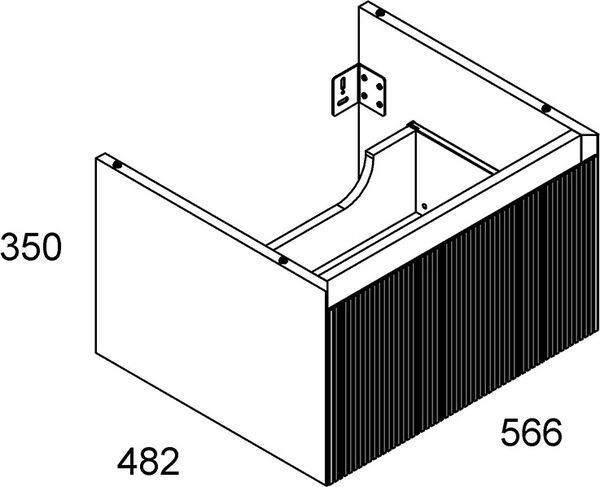 Waschtischmöbel Alterna zero plus, Breite 56,6 cm, Höhe 35 cm, Tiefe 48,2 cm, 1 Schublade, image number 0