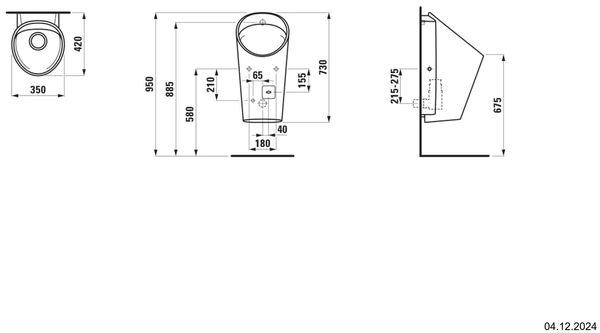 Urinoir Laufen Lema rimless blanc image number 1
