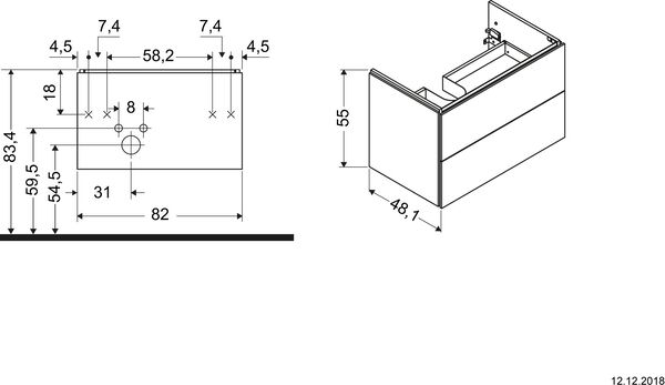 Waschtischmöbel Duravit L-Cube Eiche dunkel gebürstet image number 1