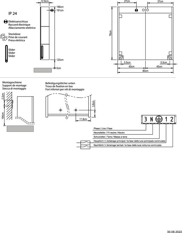Spiegelschrank Sidler Focus LED AP weiss Lichtfarbe stufenlos verstellbar 2000-6500 K image number 2