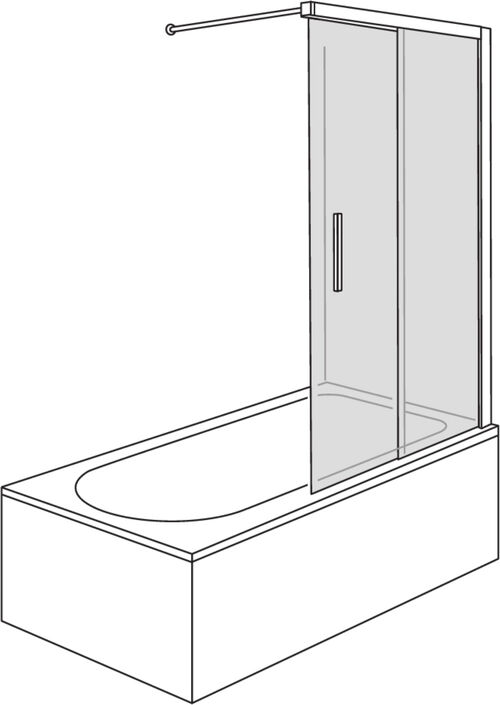 Porte coulissante Alterna liva Silber hochglanzeloxiert Verre clair CareTec Pro