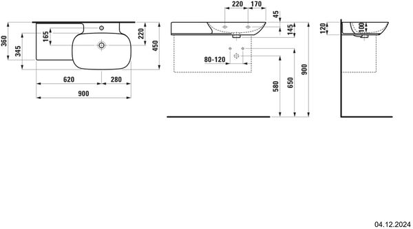 Waschtisch Laufen Ino 90 x 45 cm Weiss image number 1