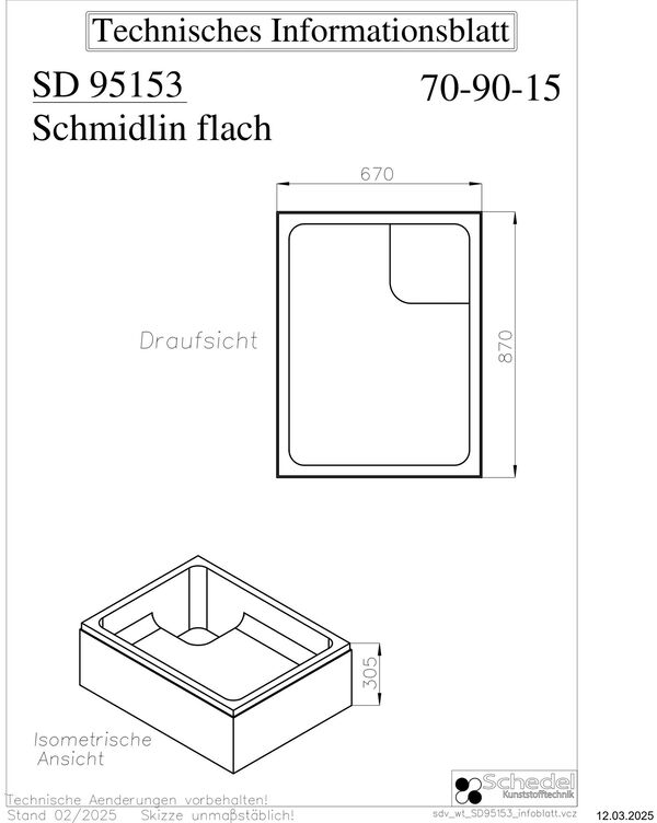 Support de receveur de douche Schedel image number 1