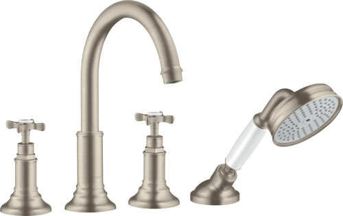 Batteria di riempimento Hansgrohe per vasca da bagno Axor Montreux 4 fori Nickel brushed