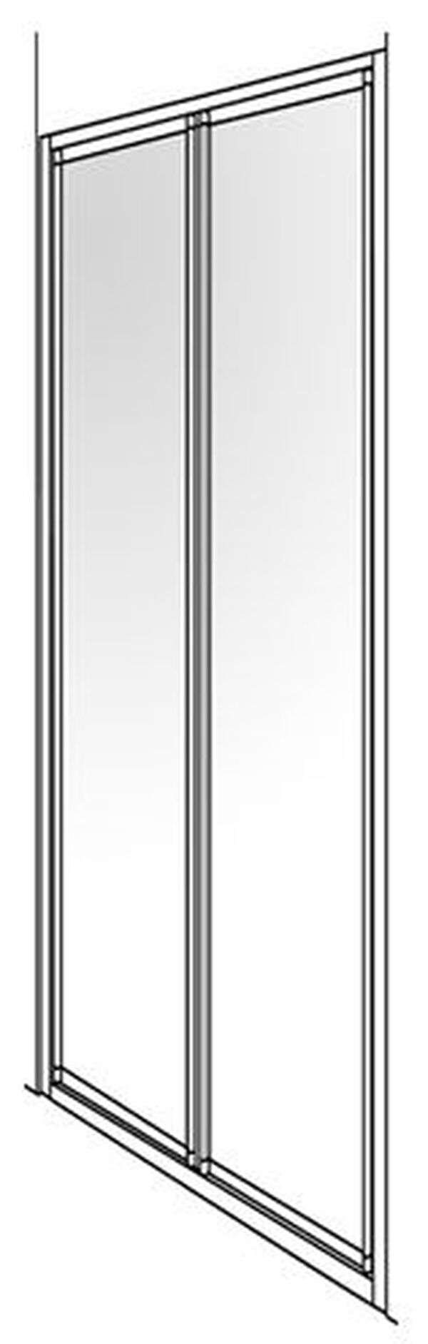 Gleitfaltt&uuml;re Duscholux Optima 300 Silbereloxiert Echtglas klar CareTec Pro image number 0