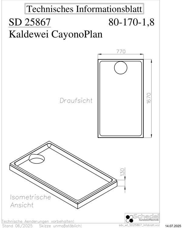 Support de receveur de douche Schedel image number 1