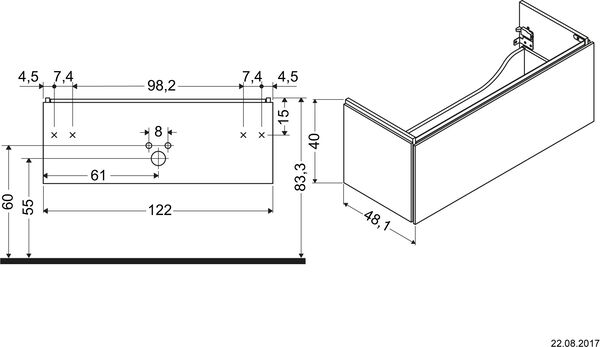 Waschtischmöbel L-Cube mediterrane eiche image number 1