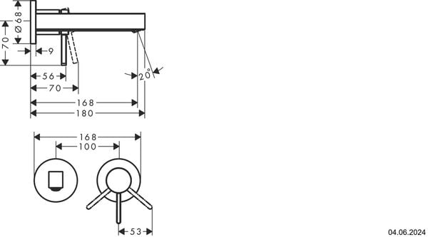 Wandmischer-Endmontageset Hansgrohe Finoris Verchromt image number 1