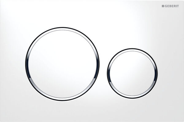 Plaque de d&eacute;clenchement Geberit Sigma20 round Blanc/Brillant/Blanc image number 0