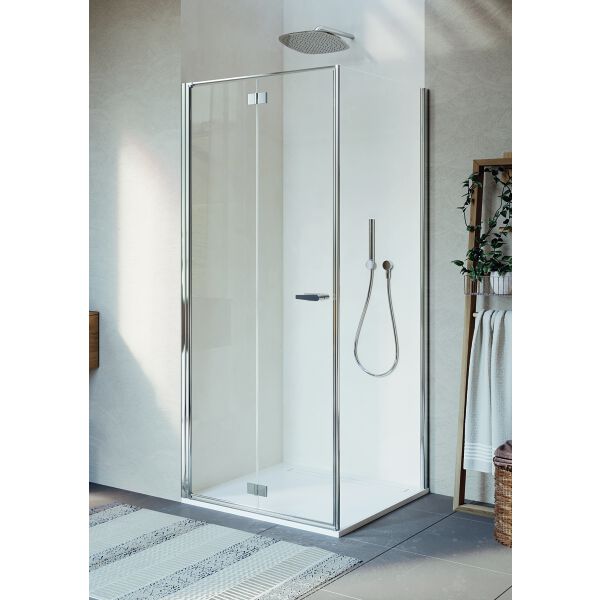 Porta a battente pieghevole Duka Multi-S 4000 new argento eloxato Vetro trasparente image number 1