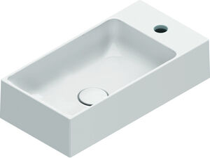 Lavamani Alterna elena 50 x 25 cm, senza troppopieno con foro per rubi. materiale fissaggio