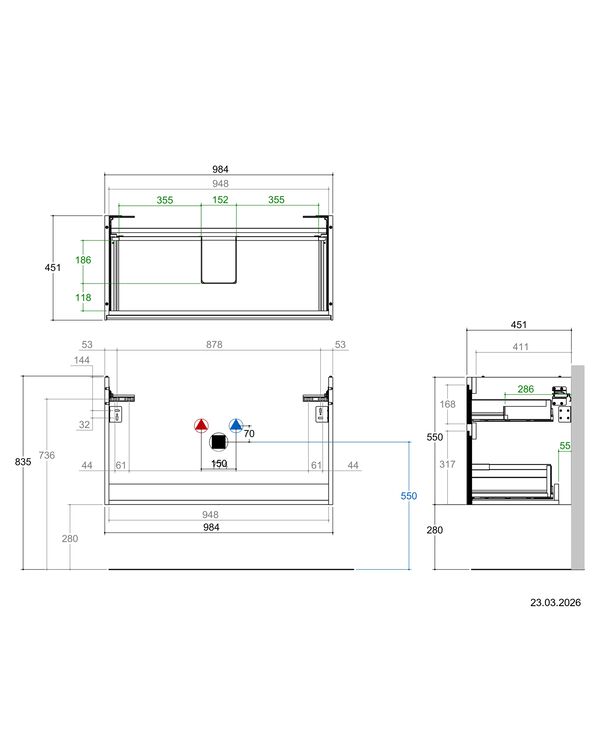 Meuble sous-lavabo Alterna dinea S Walnut predazzo image number 1