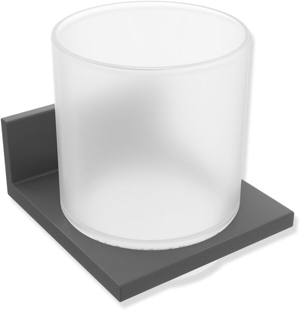 Glasbecher mit Halter Hewi 900Q, Metall, mit Halter, Becher aus Kristallglas satiniert, Breite 90 image number 0