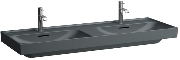 Lavabo double Laufen Meda 130 x 46 cm Graphite mat image number 0