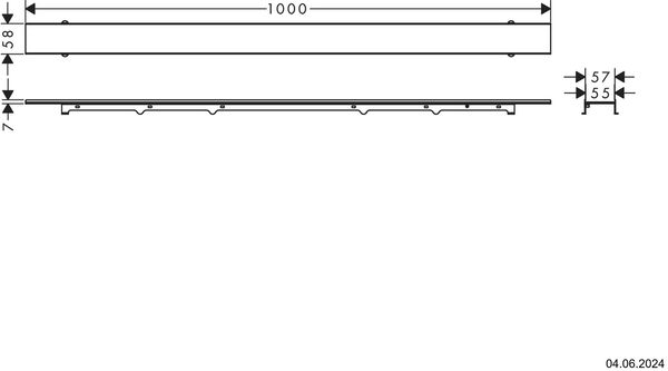 Rigole pour douche Hansgrohe RainDrain Rock chromé image number 1