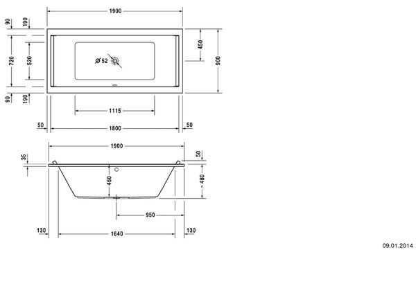 Badewanne Duravit Starck weiss image number 1