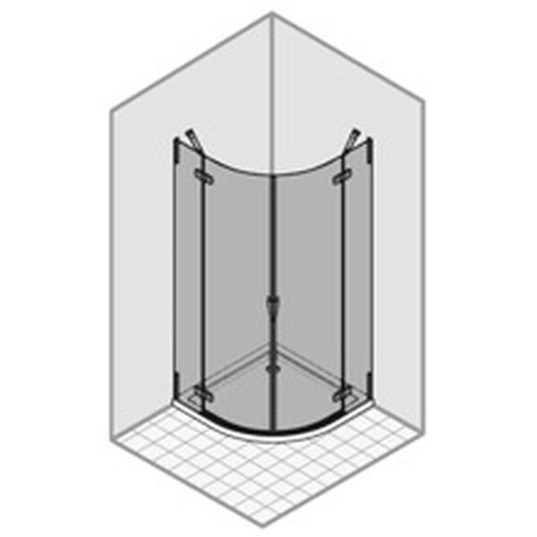 Cabina diagonale Duka Pura 5000, semitonda, larghezza 95,1 - 120 cm, raggio 550 mm, altezza 200 cm image number 0