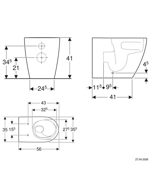 Cuvette au sol Geberit iCon rimless Blanc Cleaneffekt image number 1