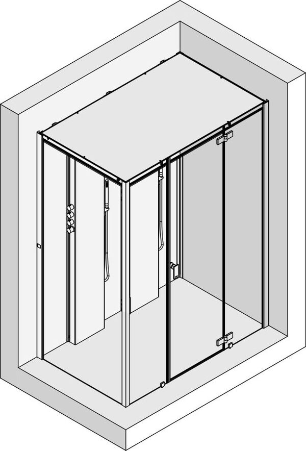 Doccia a vapore Hoesch Sense Perience angolo a destra 160 x 100 cm image number 0