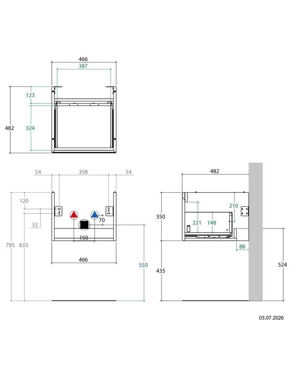 Meuble sous-lavabo Alterna zero plus Gris ombra image number 1