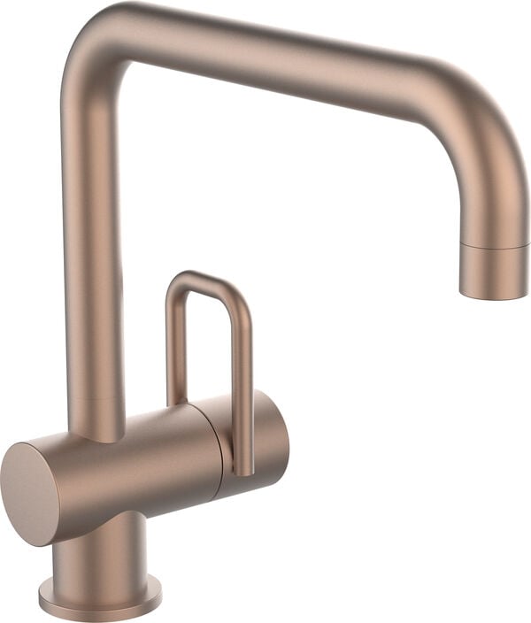 M&eacute;langeur d'&eacute;vier Laufen Twin Acier inoxydable bross&eacute; PVD or rose image number 0