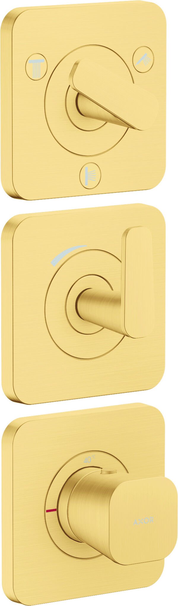 Sistema da doccia Axor Citterio C, con 3 rosette, 120 x 120 mm, 3 utenze, valore di flusso uscita image number 0