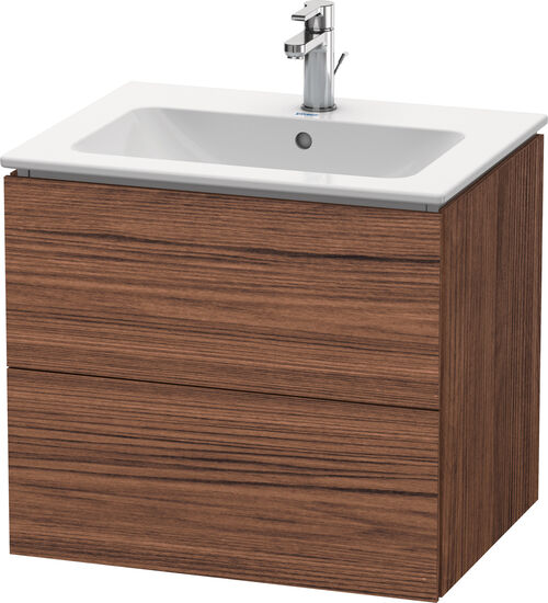 Meuble sous-lavabo L-Cube noyer foncé