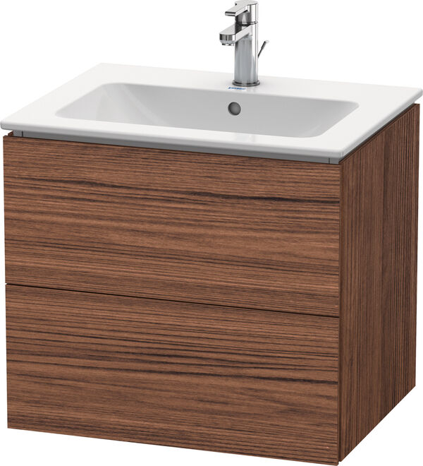 Meuble sous-lavabo L-Cube noyer foncé image number 0