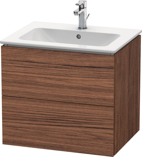 Meuble sous-lavabo L-Cube noyer foncé image number 0