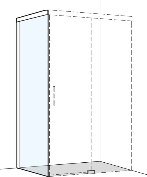 Seitenwand Koralle S500 Plus silver polish Echtglas klar Plus