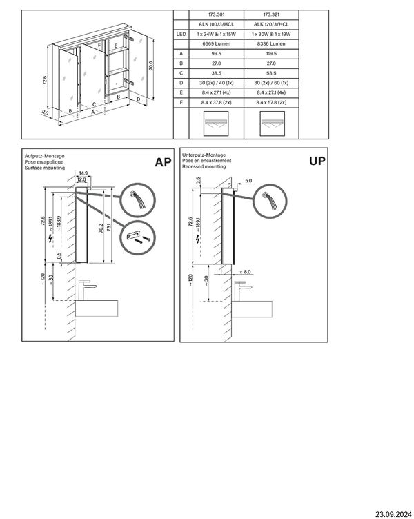 Armoire de toilette Alterna karat LED plus blanc image number 1