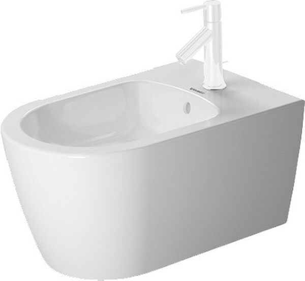 Bidet sospeso Duravit Me by Starck, con troppopieno, con foro per rubinetteria, fissaggio nascosto image number 0