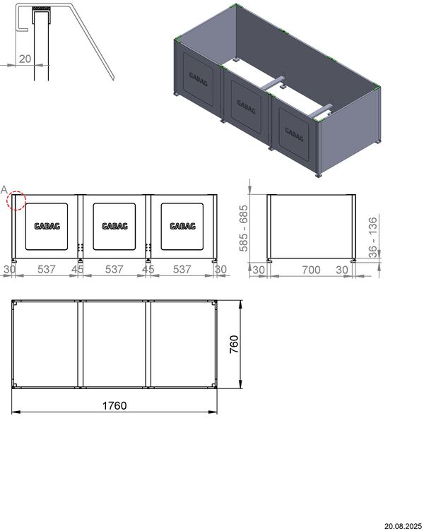Badewannenträger Gabag Compact C 550 image number 1