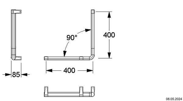 Barre d'appui d'angle Nosag Cavere blanc image number 1