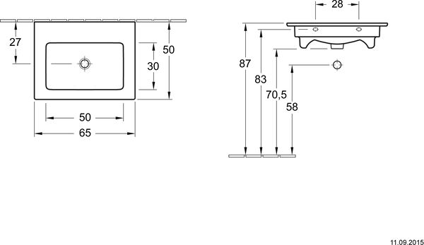 Waschtisch Venticello 65 x 50 cm Weiss image number 1