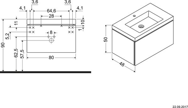 Combinaison de lavabo Duravit Vero Air Blanc brillant image number 1